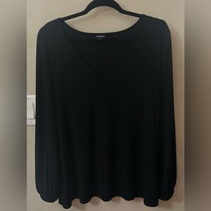 Studio Knit V-Neck Puff Long Sleeve Top torrid size 1